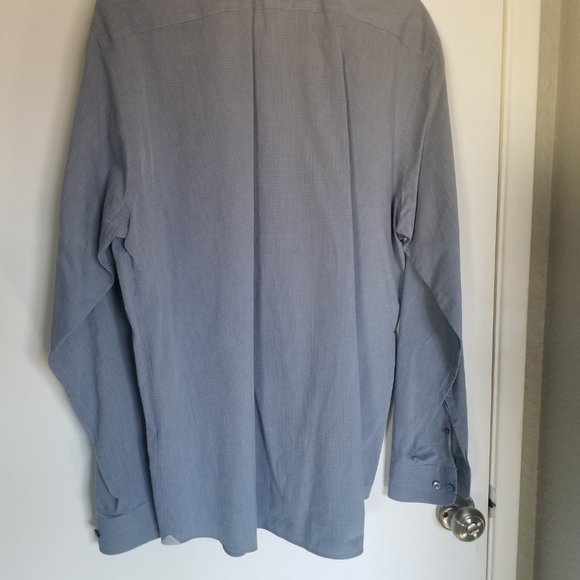 ⛱ Banana Republic BR Long Sleeve Button Up Shirt Blue Plaid Cotton XL - Slim Fit - Picture 2 of 4